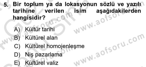 Turizm Sosyolojisi Dersi 2023 - 2024 Yılı (Final) Dönem Sonu Sınav Soruları 5. Soru