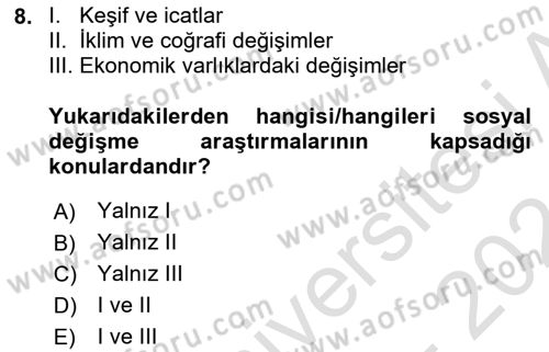 Turizm Sosyolojisi Dersi 2023 - 2024 Yılı (Final) Dönem Sonu Sınav Soruları 8. Soru