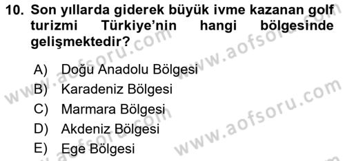 Turizm Sosyolojisi Dersi 2023 - 2024 Yılı Yaz Okulu Sınav Soruları 10. Soru