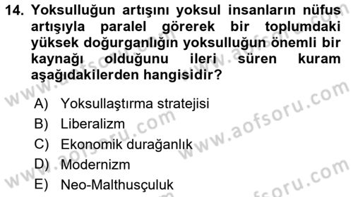 Turizm Sosyolojisi Dersi 2023 - 2024 Yılı Yaz Okulu Sınav Soruları 14. Soru