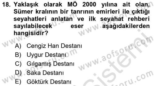 Turizm Sosyolojisi Dersi 2023 - 2024 Yılı Yaz Okulu Sınav Soruları 18. Soru