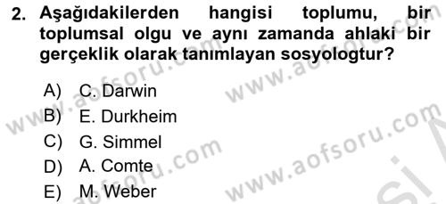 Turizm Sosyolojisi Dersi 2023 - 2024 Yılı Yaz Okulu Sınav Soruları 2. Soru