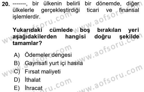 Turizm Sosyolojisi Dersi 2024 - 2025 Yılı (Final) Dönem Sonu Sınav Soruları 20. Soru