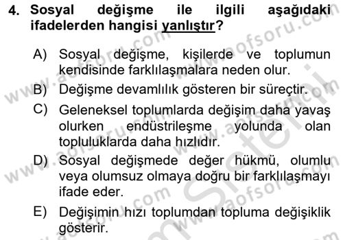 Turizm Sosyolojisi Dersi 2024 - 2025 Yılı (Final) Dönem Sonu Sınav Soruları 4. Soru