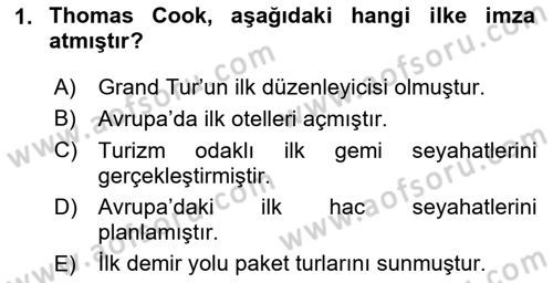 Turizm Sosyolojisi Dersi 2024 - 2025 Yılı Yaz Okulu Sınav Soruları 1. Soru