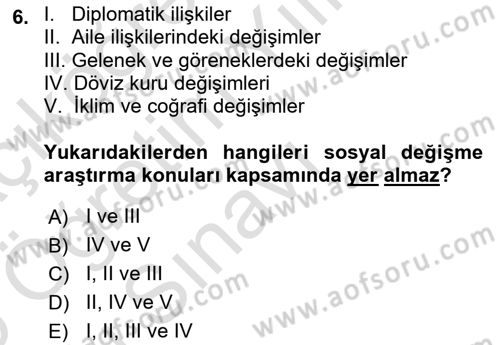 Turizm Sosyolojisi Dersi 2024 - 2025 Yılı Yaz Okulu Sınav Soruları 6. Soru