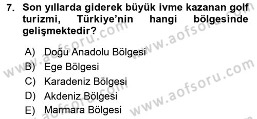 Turizm Sosyolojisi Dersi 2024 - 2025 Yılı Yaz Okulu Sınav Soruları 7. Soru
