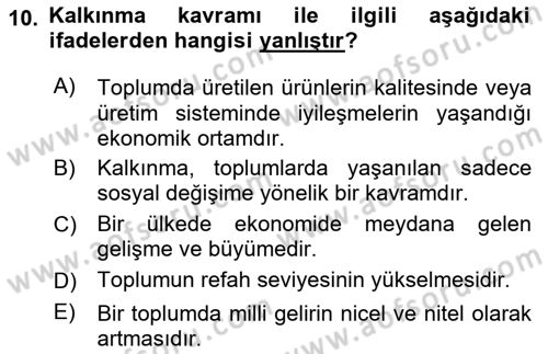 Turizm Sosyolojisi Dersi 2025 - 2026 Yılı (Final) Dönem Sonu Sınav Soruları 10. Soru