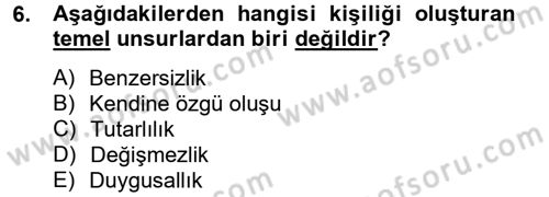 Örgütsel Davranış Dersi 2012 - 2013 Yılı (Vize) Ara Sınavı 6. Soru