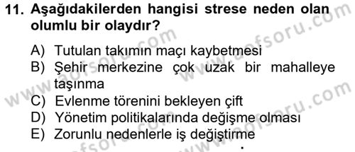 Örgütsel Davranış Dersi 2012 - 2013 Yılı (Final) Dönem Sonu Sınavı 11. Soru