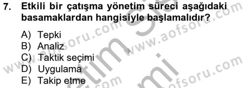 Örgütsel Davranış Dersi 2012 - 2013 Yılı (Final) Dönem Sonu Sınavı 7. Soru