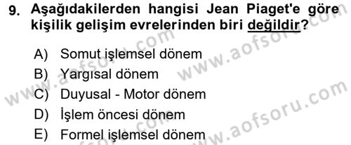 Örgütsel Davranış Dersi 2016 - 2017 Yılı (Vize) Ara Sınavı 9. Soru