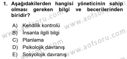 Örgütsel Davranış Dersi 2024 - 2025 Yılı (Vize) Ara Sınav Soruları 1. Soru