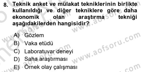 Örgütsel Davranış Dersi 2024 - 2025 Yılı (Vize) Ara Sınav Soruları 8. Soru