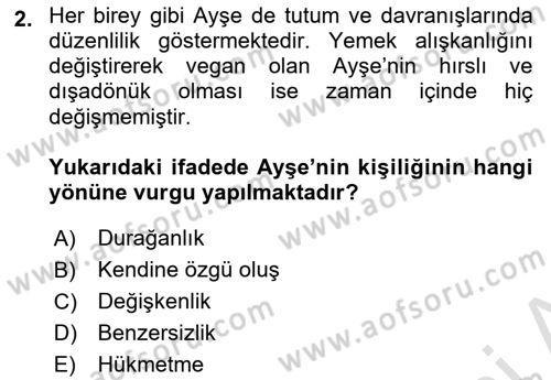 Örgütsel Davranış Dersi 2024 - 2025 Yılı (Final) Dönem Sonu Sınav Soruları 2. Soru