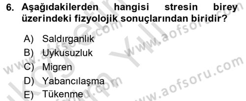 Örgütsel Davranış Dersi 2024 - 2025 Yılı Yaz Okulu Sınav Soruları 6. Soru