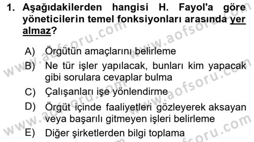Örgütsel Davranış Dersi 2025 - 2026 Yılı (Vize) Ara Sınav Soruları 1. Soru