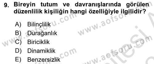 Örgütsel Davranış Dersi 2025 - 2026 Yılı (Vize) Ara Sınav Soruları 9. Soru