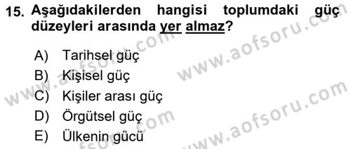 Örgütsel Davranış Dersi 2025 - 2026 Yılı (Final) Dönem Sonu Sınav Soruları 15. Soru