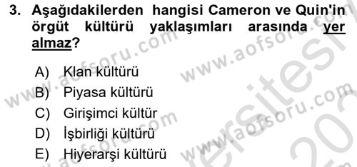 Örgütsel Davranış Dersi 2025 - 2026 Yılı (Final) Dönem Sonu Sınav Soruları 3. Soru
