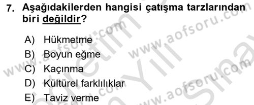 Örgütsel Davranış Dersi 2025 - 2026 Yılı (Final) Dönem Sonu Sınav Soruları 7. Soru