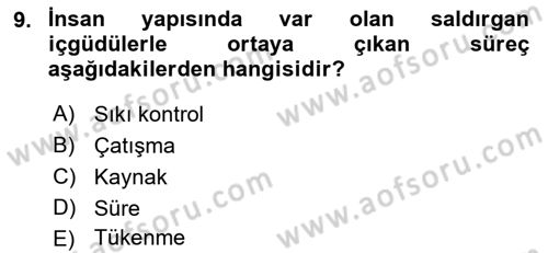 Örgütsel Davranış Dersi 2025 - 2026 Yılı (Final) Dönem Sonu Sınav Soruları 9. Soru