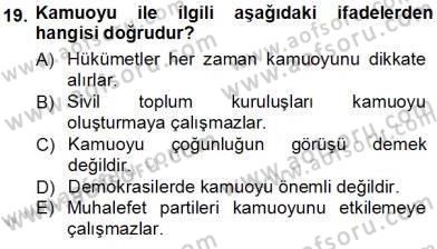 Sosyoloji 1 Dersi 2012 - 2013 Yılı (Vize) Ara Sınav Soruları 19. Soru