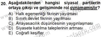 Sosyoloji 1 Dersi 2012 - 2013 Yılı (Vize) Ara Sınav Soruları 20. Soru