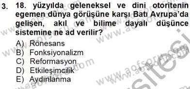 Sosyoloji 1 Dersi 2012 - 2013 Yılı (Vize) Ara Sınav Soruları 3. Soru
