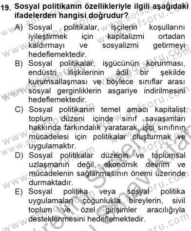Sosyoloji 1 Dersi 2012 - 2013 Yılı (Final) Dönem Sonu Sınav Soruları 19. Soru
