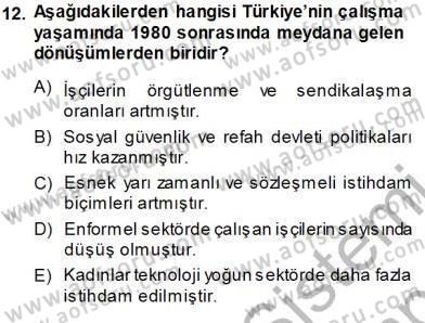 Sosyoloji 1 Dersi 2013 - 2014 Yılı (Vize) Ara Sınav Soruları 12. Soru