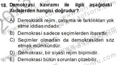 Sosyoloji 1 Dersi 2013 - 2014 Yılı (Vize) Ara Sınav Soruları 18. Soru