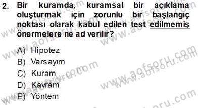 Sosyoloji 1 Dersi Ara Sınavı Deneme Sınav Soruları 2. Soru
