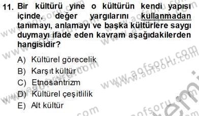 Sosyoloji 1 Dersi 2013 - 2014 Yılı (Final) Dönem Sonu Sınav Soruları 11. Soru