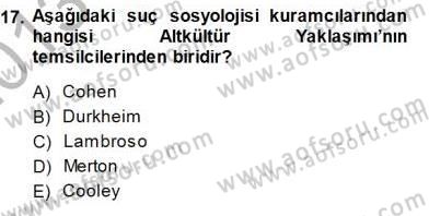 Sosyoloji 1 Dersi 2013 - 2014 Yılı (Final) Dönem Sonu Sınav Soruları 17. Soru
