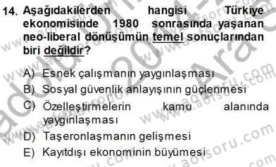 Sosyoloji 1 Dersi 2014 - 2015 Yılı (Vize) Ara Sınav Soruları 14. Soru
