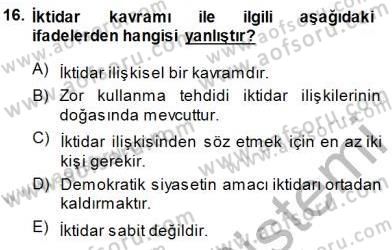 Sosyoloji 1 Dersi 2014 - 2015 Yılı (Vize) Ara Sınav Soruları 16. Soru