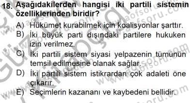Sosyoloji 1 Dersi 2014 - 2015 Yılı (Vize) Ara Sınav Soruları 18. Soru