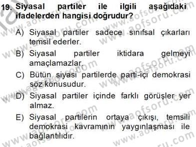 Sosyoloji 1 Dersi 2014 - 2015 Yılı (Vize) Ara Sınav Soruları 19. Soru