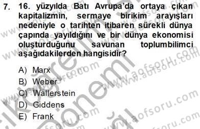 Sosyoloji 1 Dersi 2014 - 2015 Yılı (Vize) Ara Sınav Soruları 7. Soru