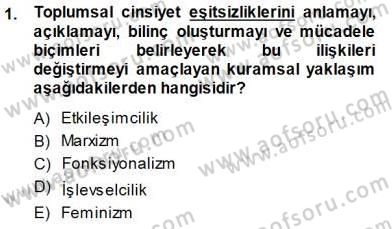 Sosyoloji 1 Dersi 2014 - 2015 Yılı (Final) Dönem Sonu Sınav Soruları 1. Soru