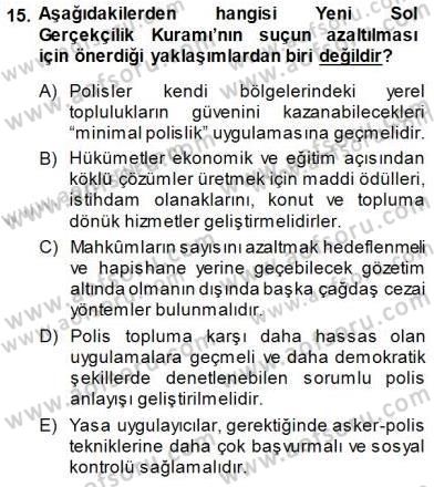 Sosyoloji 1 Dersi 2014 - 2015 Yılı (Final) Dönem Sonu Sınav Soruları 15. Soru