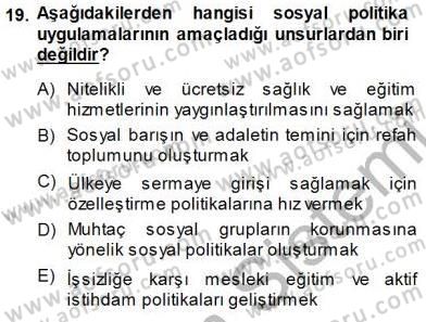 Sosyoloji 1 Dersi 2014 - 2015 Yılı (Final) Dönem Sonu Sınav Soruları 19. Soru