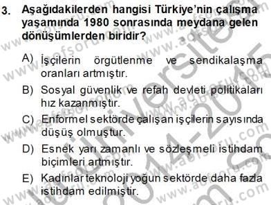 Sosyoloji 1 Dersi 2014 - 2015 Yılı (Final) Dönem Sonu Sınavı 3. Soru