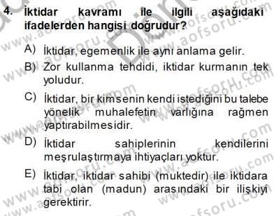 Sosyoloji 1 Dersi 2014 - 2015 Yılı (Final) Dönem Sonu Sınav Soruları 4. Soru