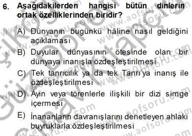Sosyoloji 1 Dersi 2014 - 2015 Yılı (Final) Dönem Sonu Sınav Soruları 6. Soru