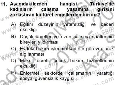 Sosyoloji 1 Dersi Ara Sınavı Deneme Sınav Soruları 11. Soru