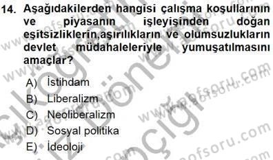 Sosyoloji 1 Dersi 2015 - 2016 Yılı (Vize) Ara Sınav Soruları 14. Soru