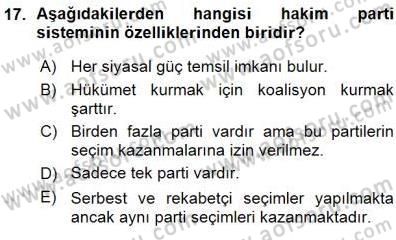 Sosyoloji 1 Dersi 2015 - 2016 Yılı (Vize) Ara Sınavı 17. Soru
