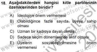 Sosyoloji 1 Dersi 2015 - 2016 Yılı (Vize) Ara Sınavı 18. Soru